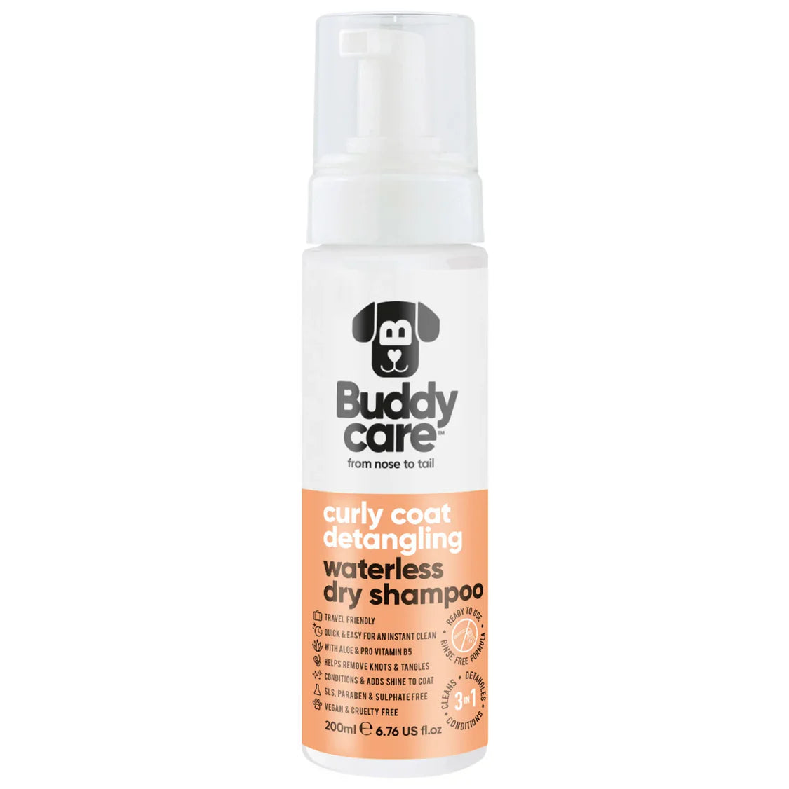 Buddy Care Curly Coat Waterless Dry Shampoo 200ml