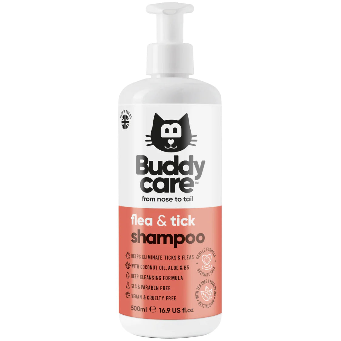Buddy Care Cat Flea & Tick Shampoo 500ml