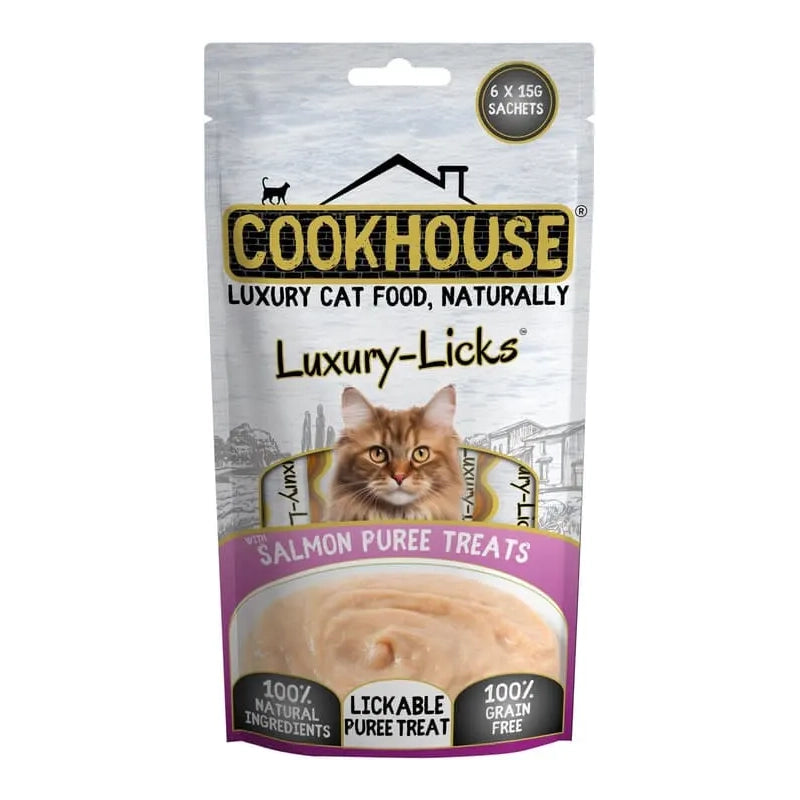 Cookhouse Cat Licks Puree Salmon 6x15g (90g)