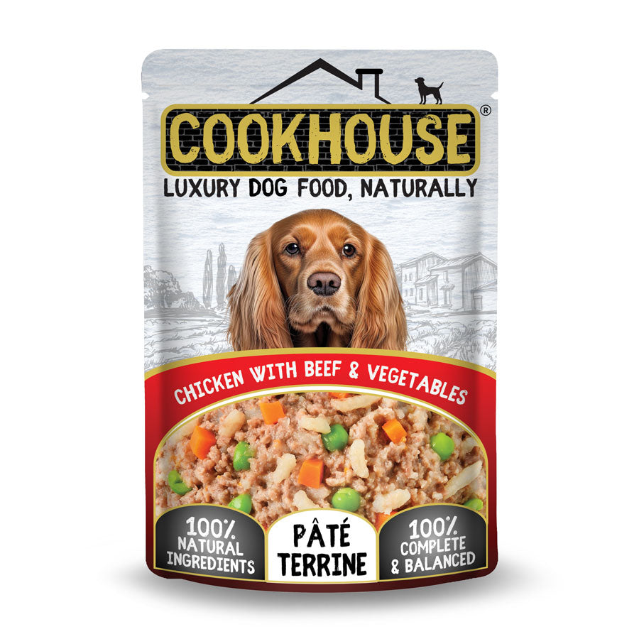 Cookhouse Dog Pouch Chicken With Beef & Veg Terrine 100g