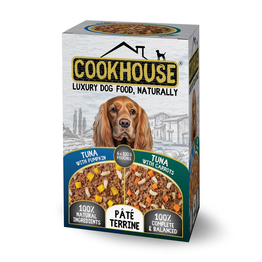 Cookhouse Dog Pouches Terrine Tuna & Carrot & Tuna & Pumpkin 6x100g