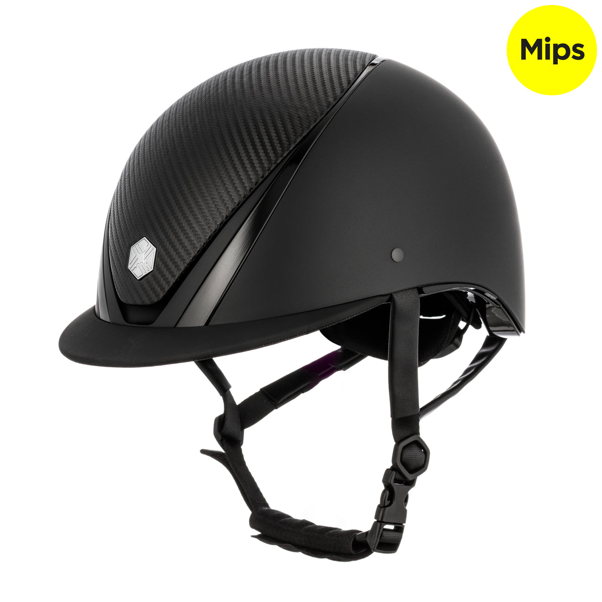 EQx by Charles Owen Hyda Mips Riding Helmet Standard Peak Black Matte / Black Gloss Carbon