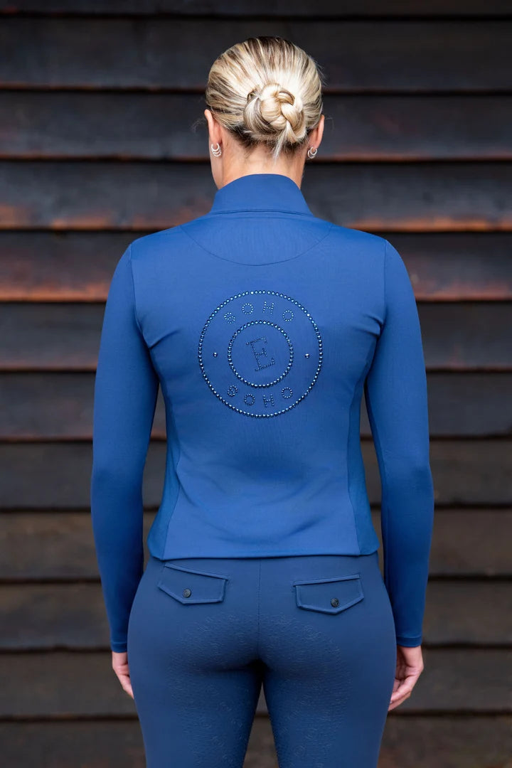 Soho Equestrian Long Sleeve Base Layer Midnight Navy Sparkle