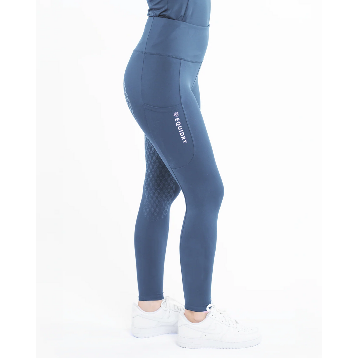 EQUIDRY Women's Water Repellent FG Leggings Steel Blue / Silver