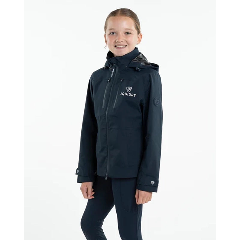 EQUIDRY Girl's Varsha Waterproof Riding Jacket Navy