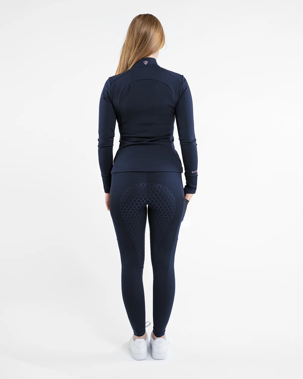 EQUIDRY Women's Water Repellent FG Leggings Navy / Pale Pink