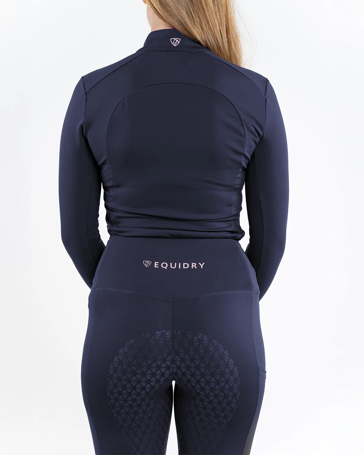 EQUIDRY Women's Water Repellent FG Leggings Navy / Pale Pink
