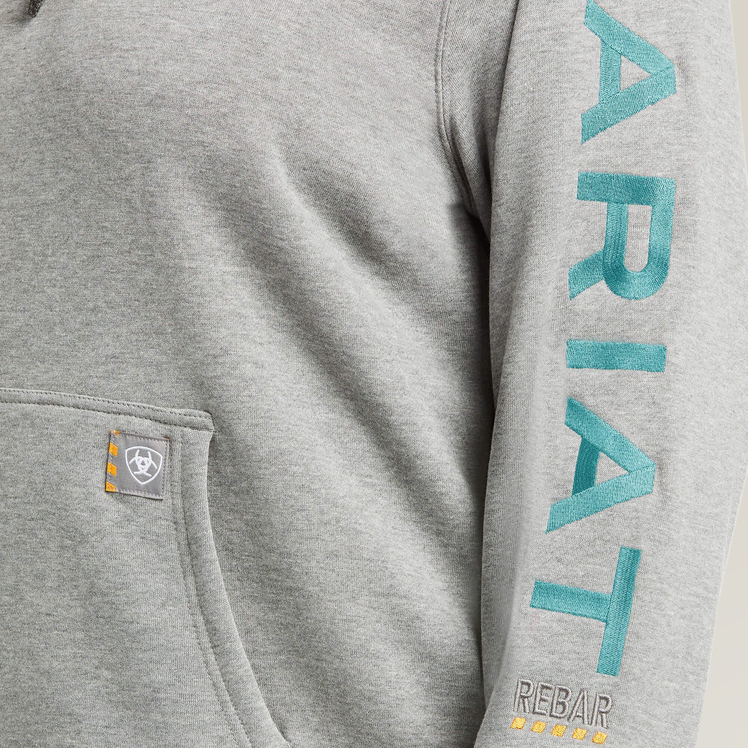 Ariat Womens Rebar Workman Graphic Hood Heather Grey