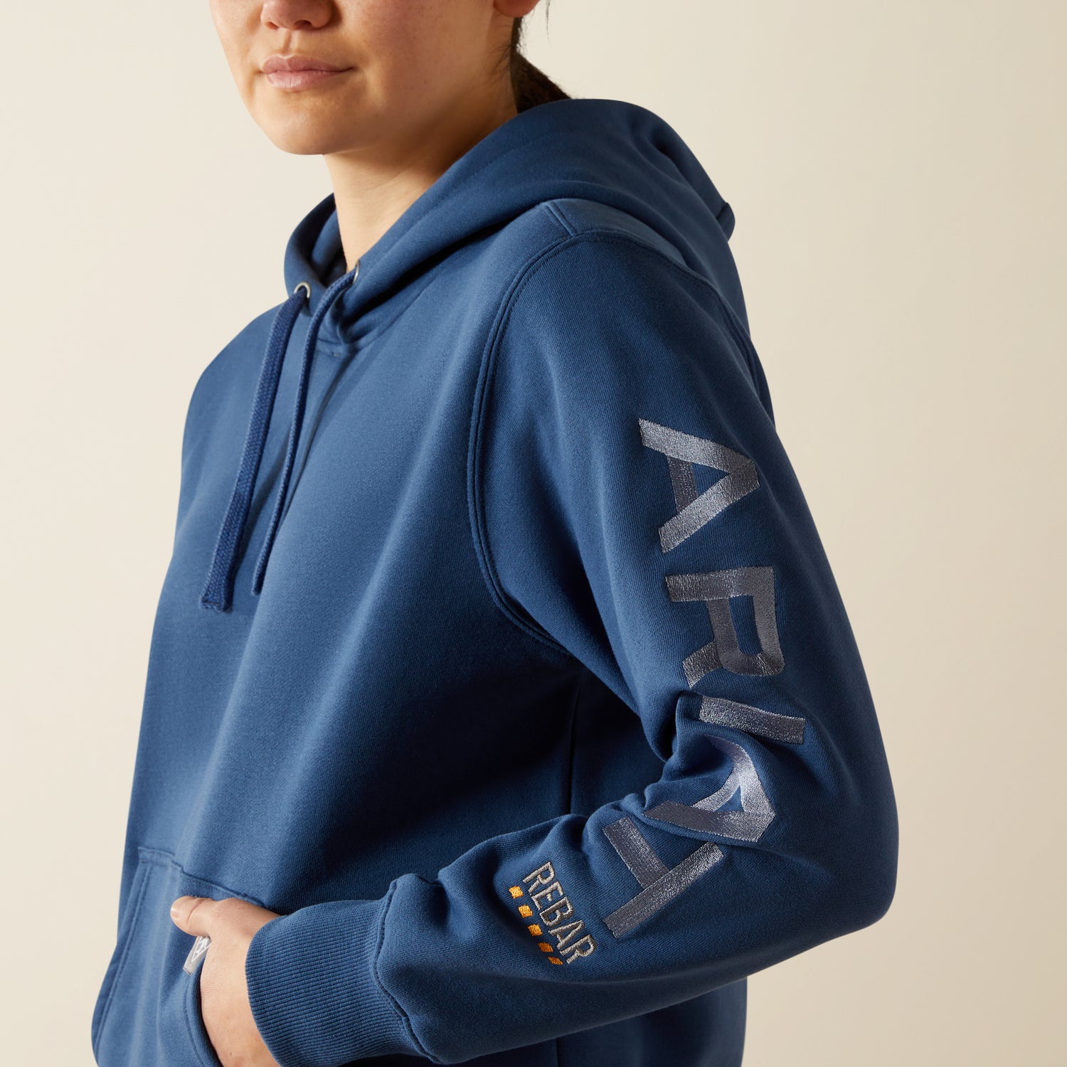 Ariat Womens Rebar Workman Graphic Hood Ensign Blue / Endless Sky