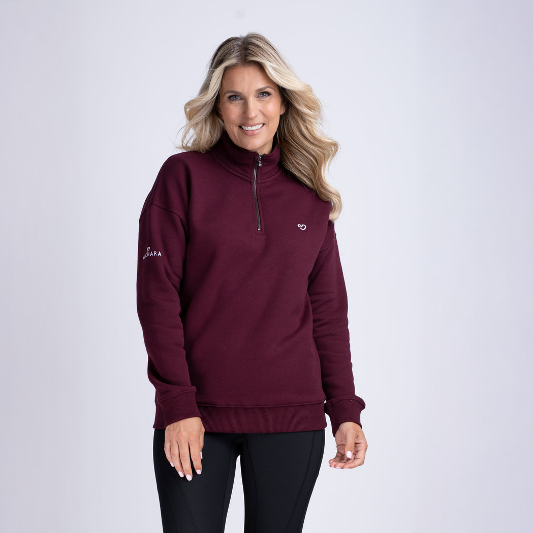 Mochara Half Zip Sweatshirt Burgundy