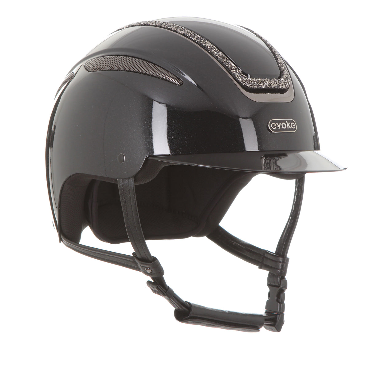 Evoke Callisto Classic Peak Metallic Black Metallic/Marcasite Crystal Frame