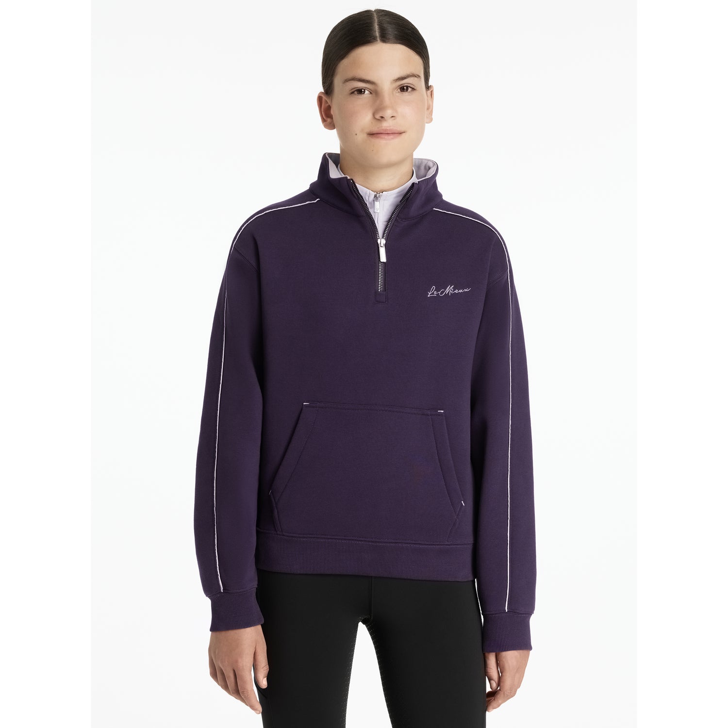 Le Mieux Young Rider Kate Quarter Zip Sweat Juniper / Lilac