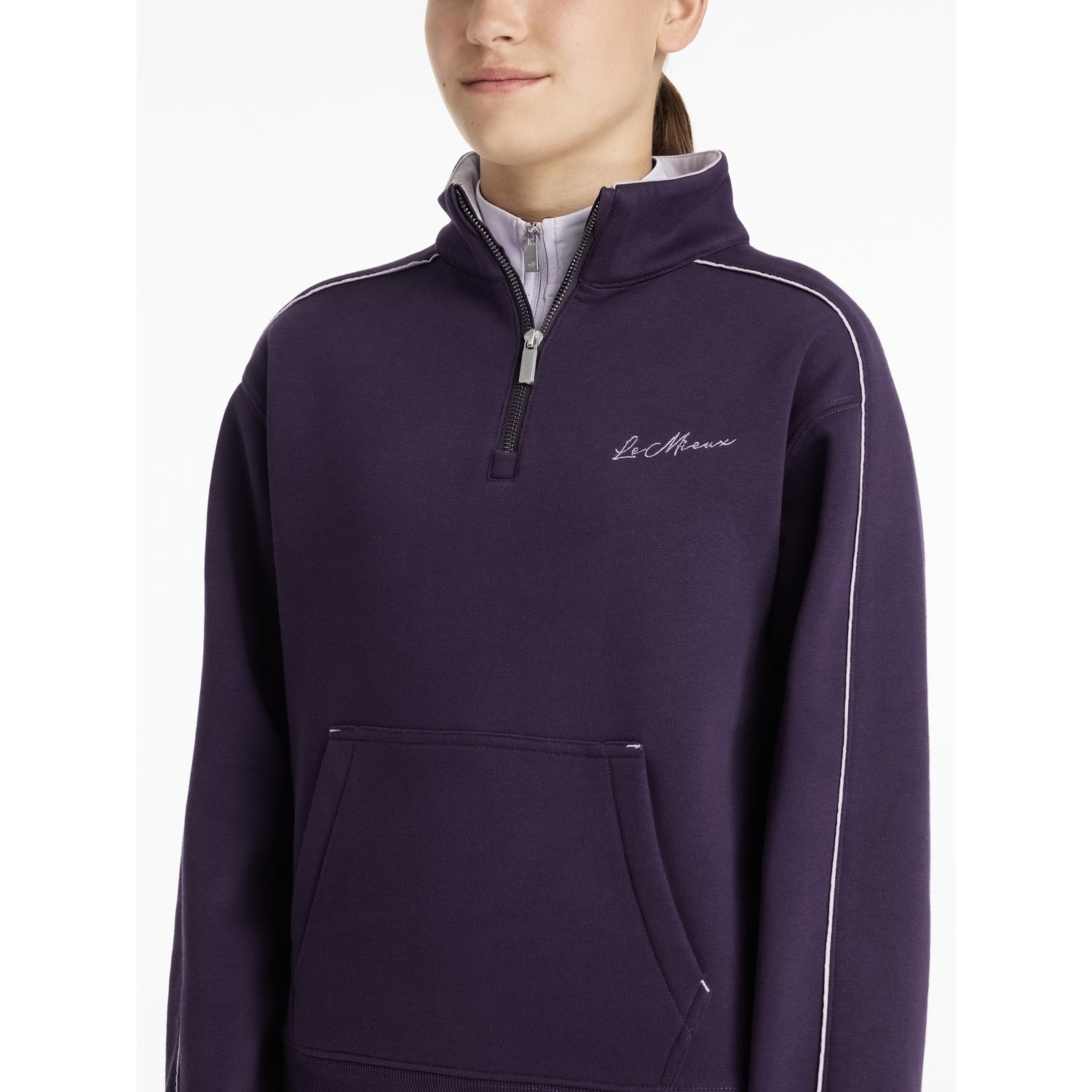 Le Mieux Young Rider Kate Quarter Zip Sweat Juniper / Lilac