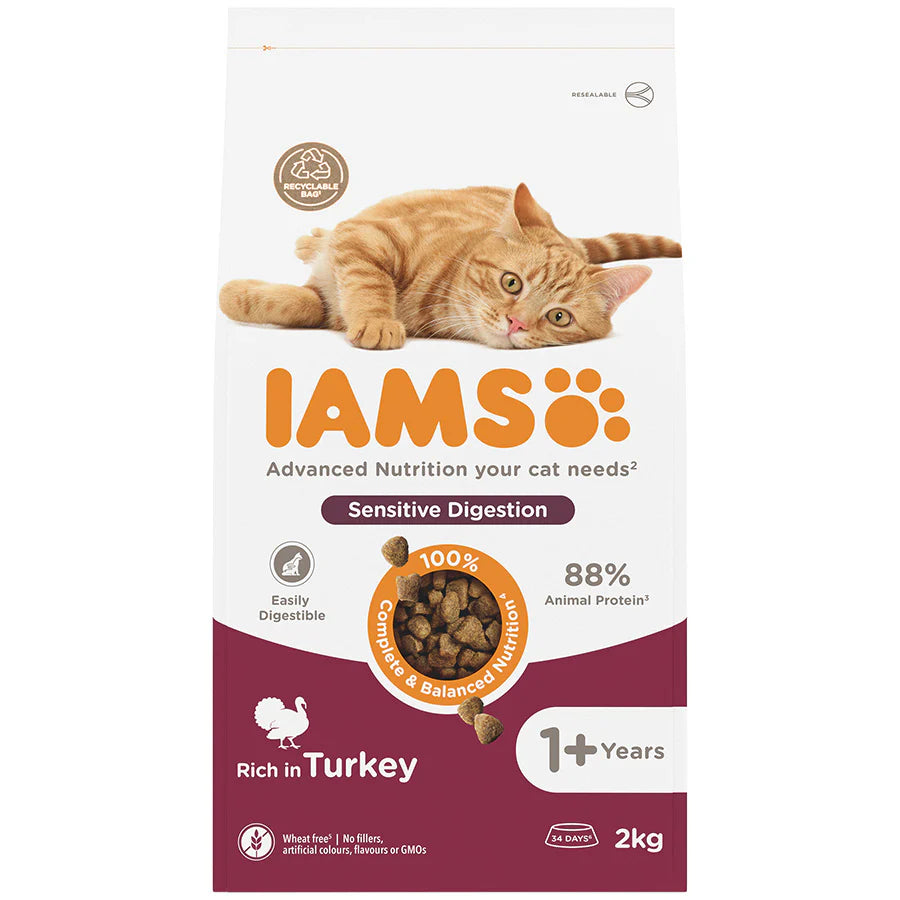 Iams Adult Cat Sensitive Digestion Turkey 2kg