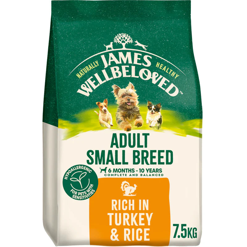 James Wellbeloved Dog - Adult Small Breed Turkey & Rice 7.5kg