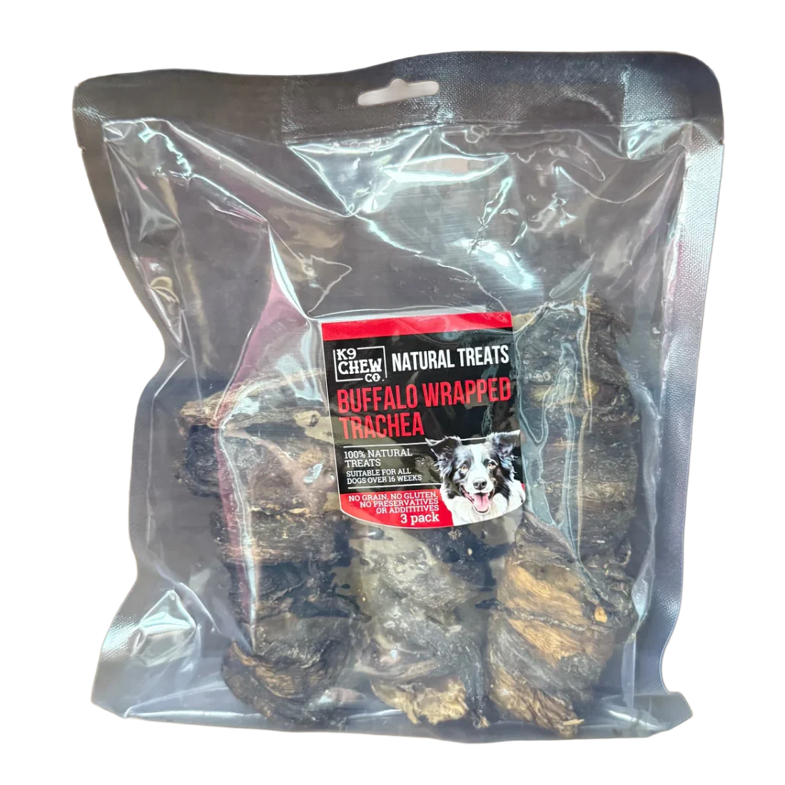 K9 Chew Co Buffalo Trachea Wrapped 3 piece