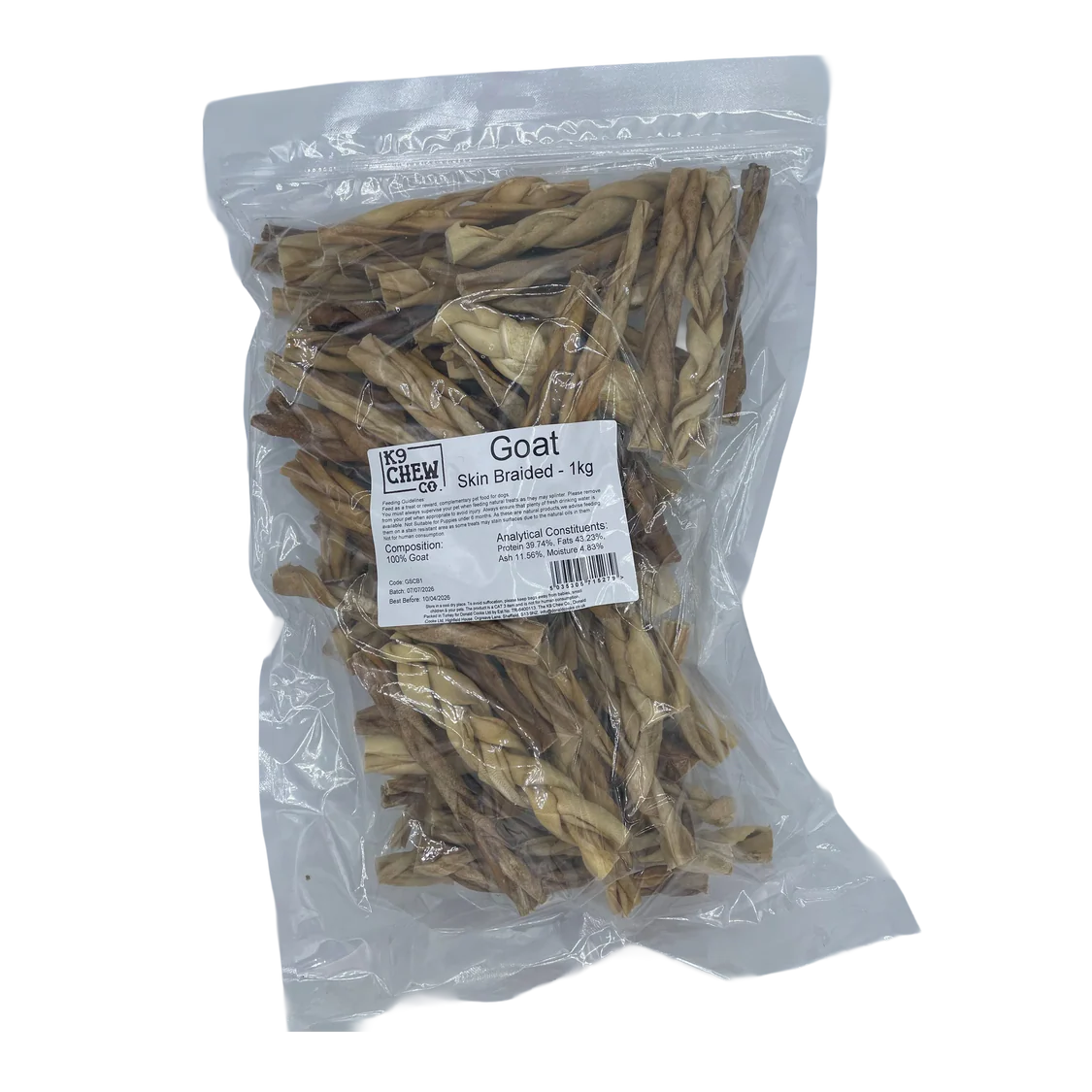 K9 Chew Co Goat Skin Braided 1kg