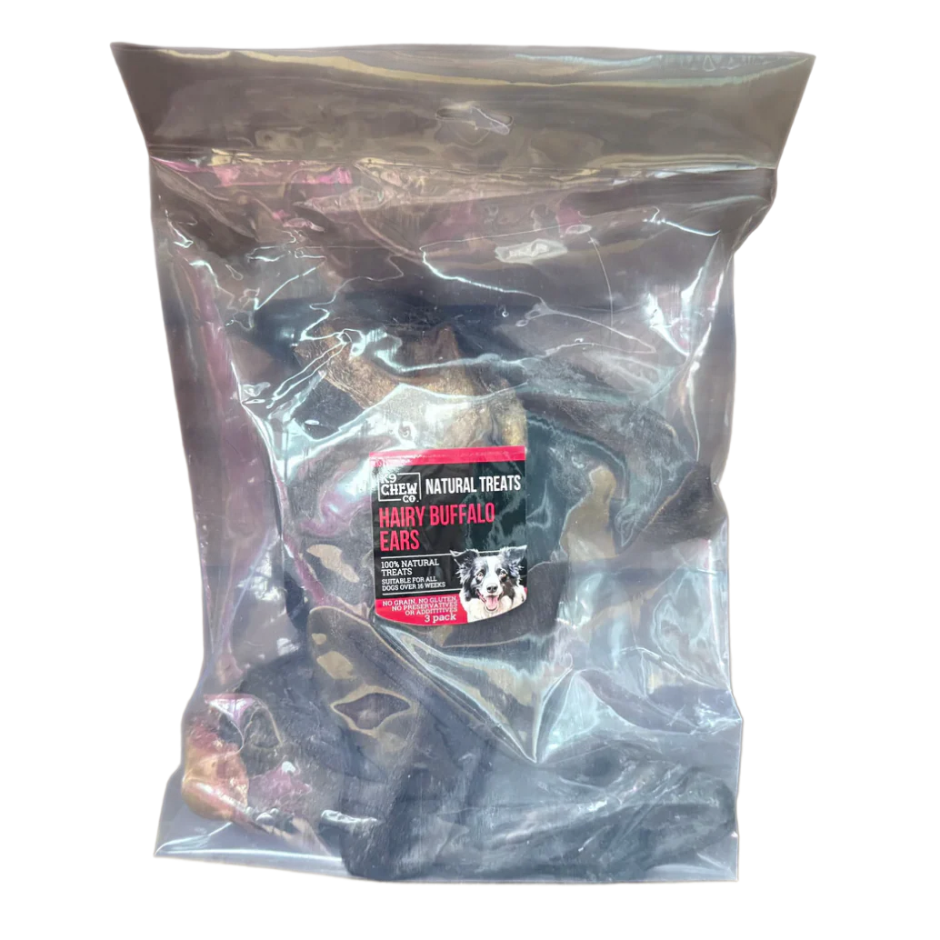 K9 Chew Co Hairy Buffalo Ears 3 Pack