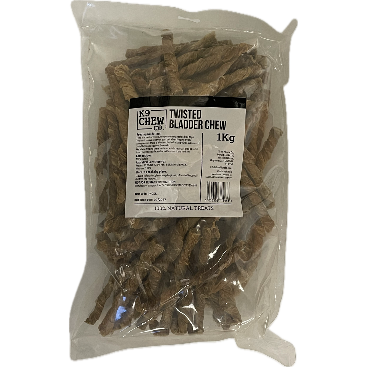 K9 Twisted Bladder Chew 1kg