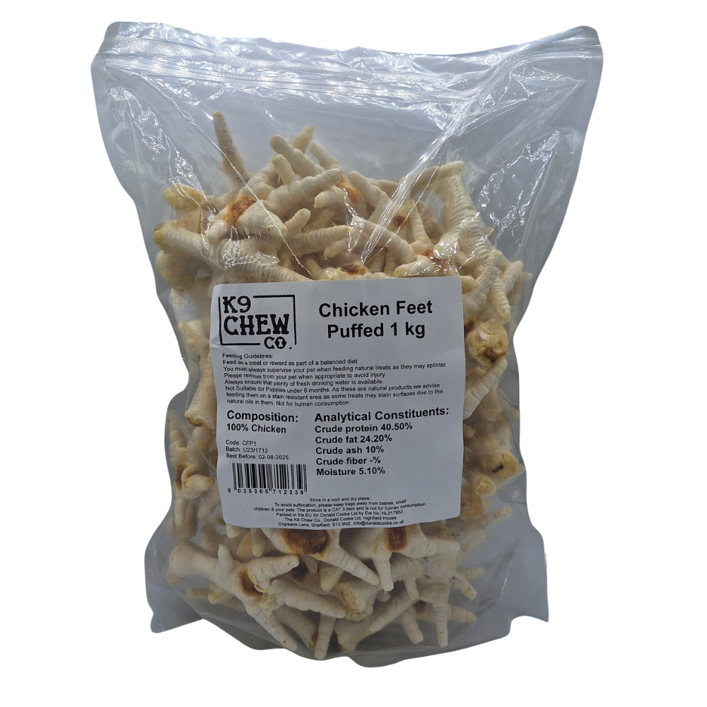 K9 Chew Co Chicken Feet Puffed 1kg