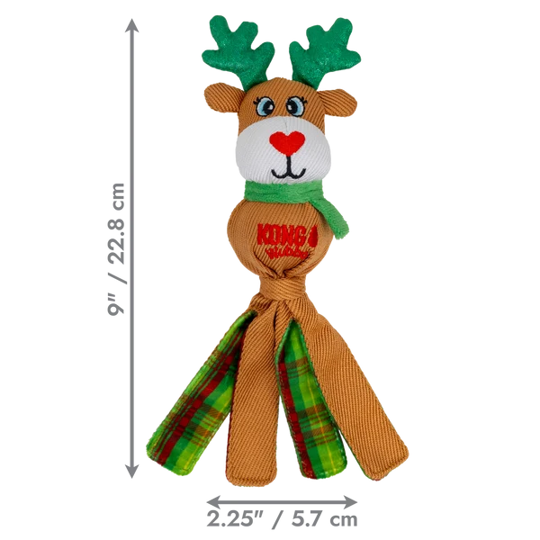 KONG Christmas Holiday Wubba Rudolf & Bear Assorted Small