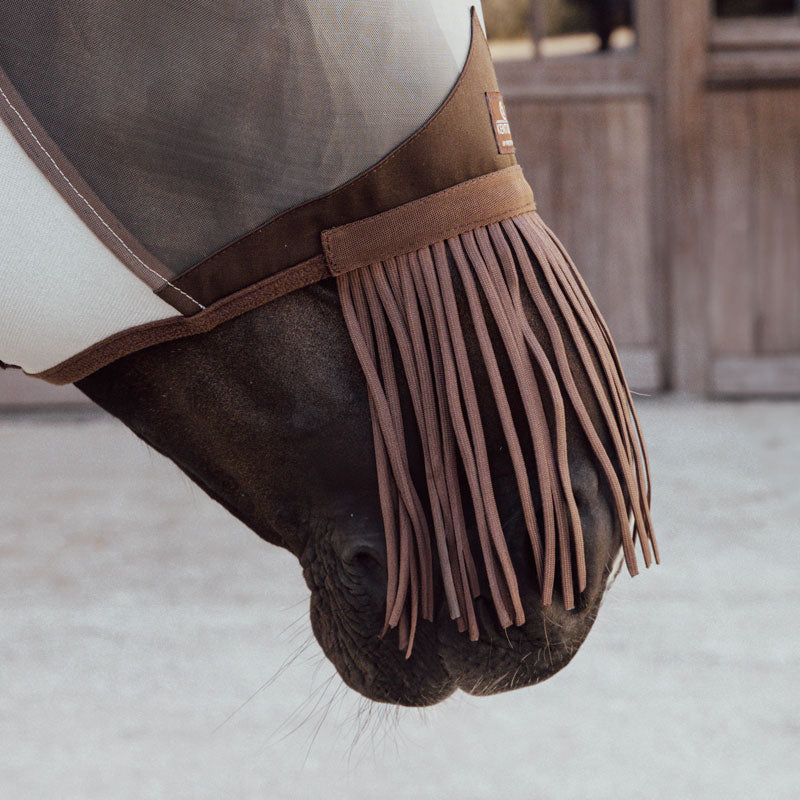 Kentucky Horsewear Fly Mask Classic With Ears & Nose Tassels Silver