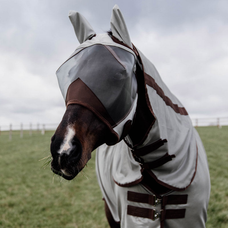 Kentucky Horsewear Fly Mask Classic With Ears Silver