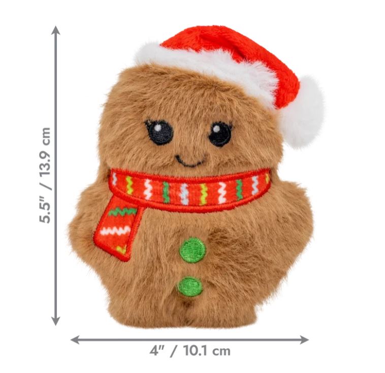 Kong Christmas Holiday Snuzzles Mini Santa Gingerbread XS