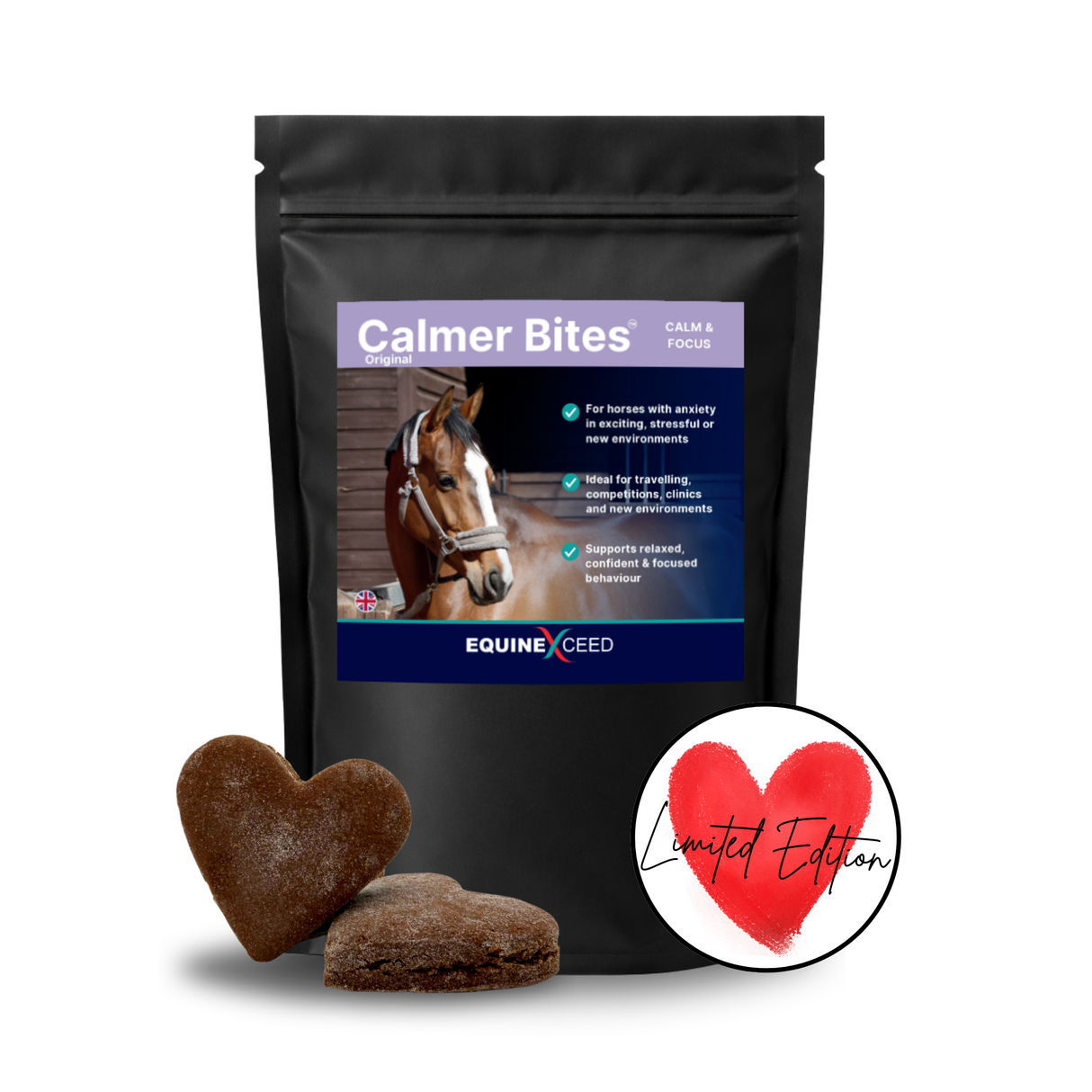 Equine Exceed Calmer Bites Original Limited Edition Hearts 30 Bites 540g