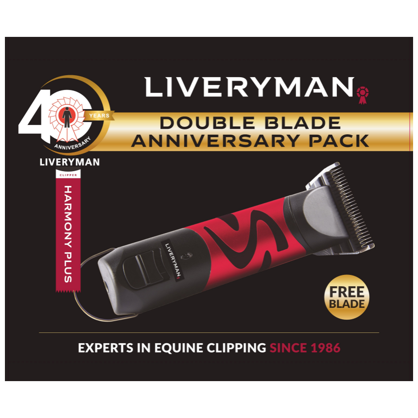 Liveryman Harmony Plus Clippers With Narrow 1.6mm Double Blade Anniversary Pack