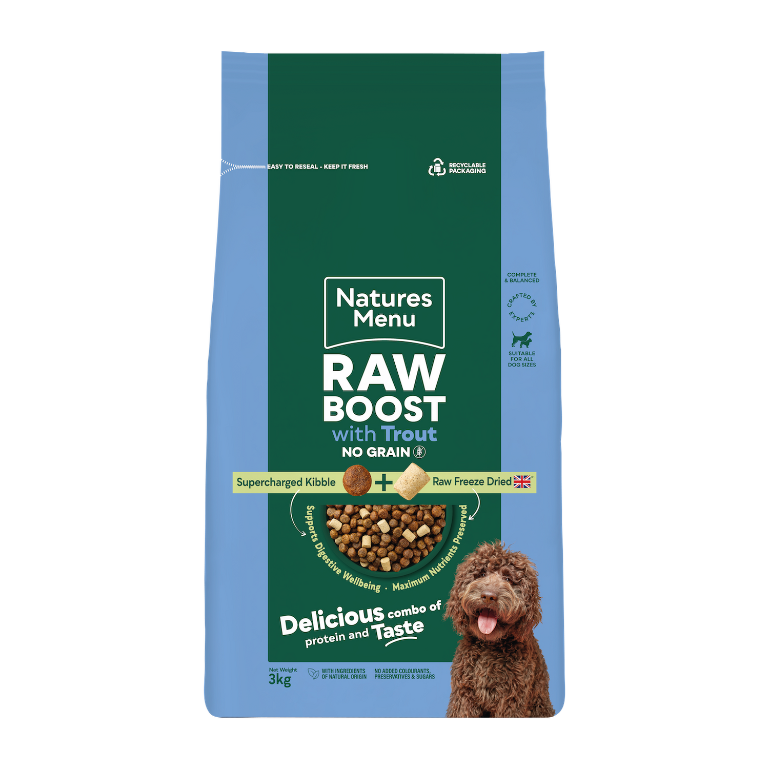 Natures Menu Dog - Raw Boost Trout & Fish No Grain 3kg