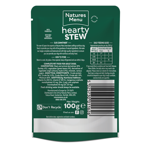 Natures Menu Dog - Turkey Stew Pouches 8x100g