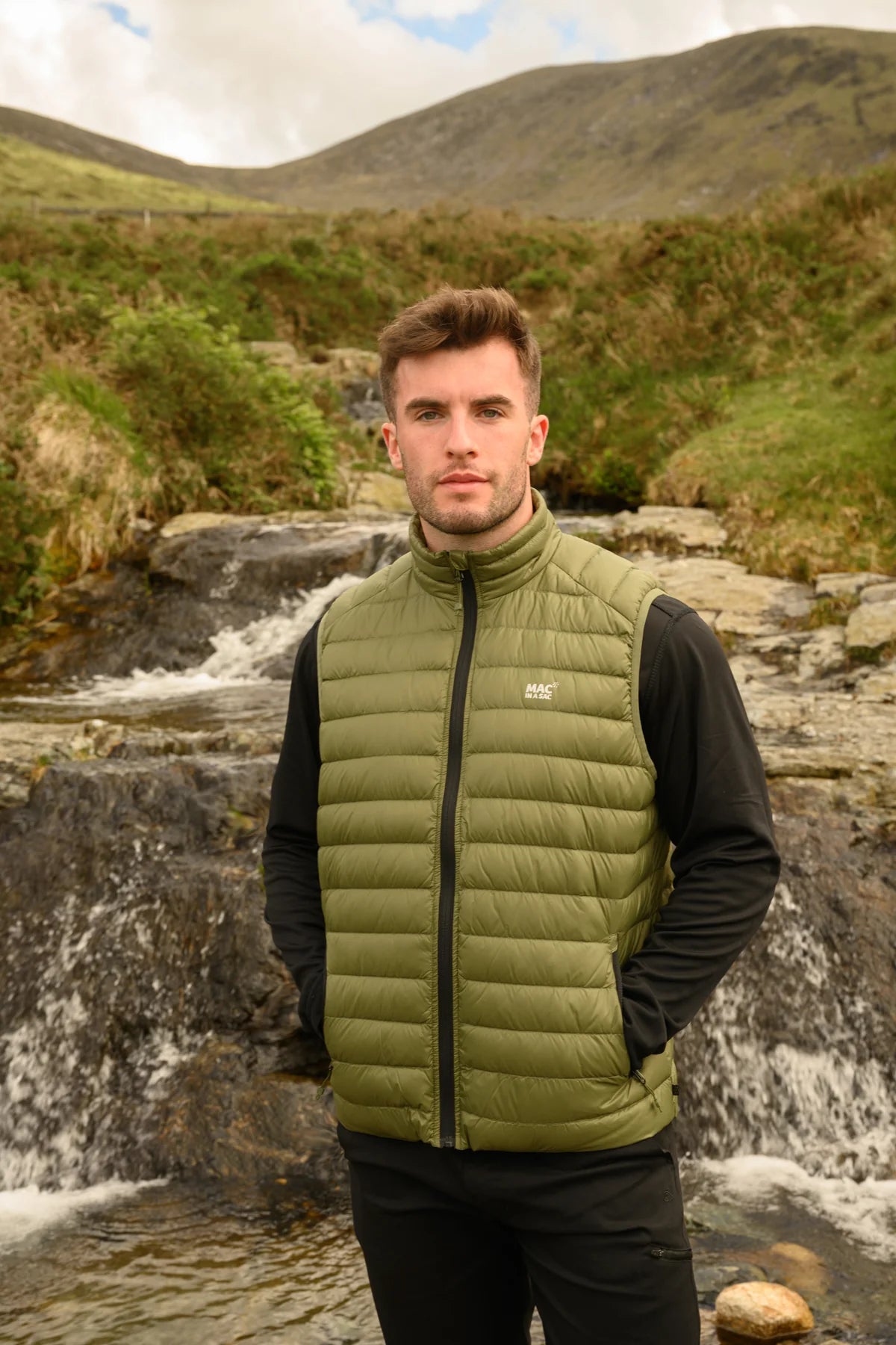 Mac In A Sac Mens Alpine Down Gilet Khaki