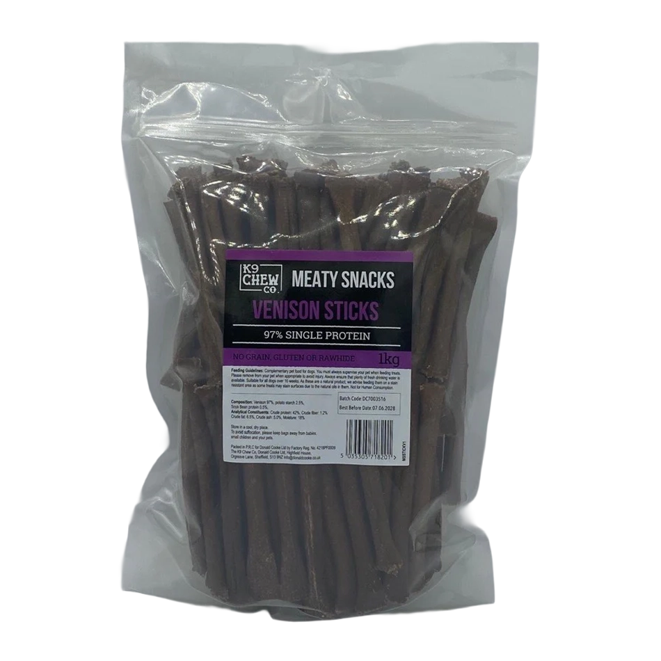 K9 Chew Co Meaty Snacks Venison Sticks 1kg