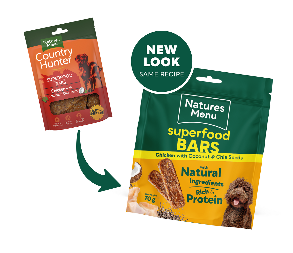 Natures Menu Dog - Superfood Bars Chicken with Coconut & Chai Seeds 70g