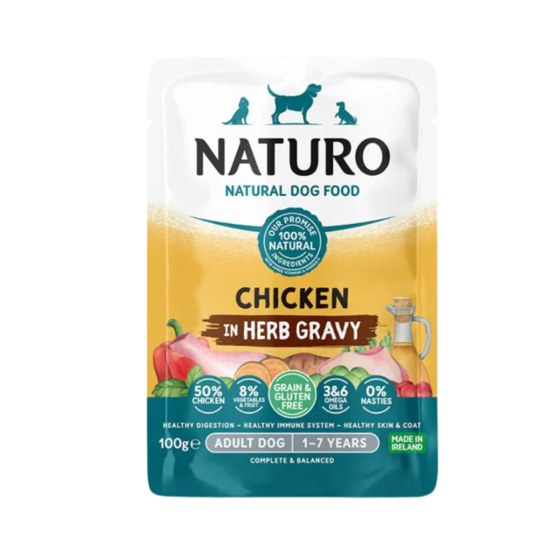 Naturo Dog - Adult Grain & Gluten Free Pouch Chicken Herb Gravy 100g