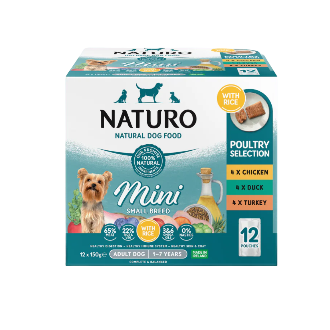 Naturo Dog - Adult Mini Pouch Variety With Rice 12x150g