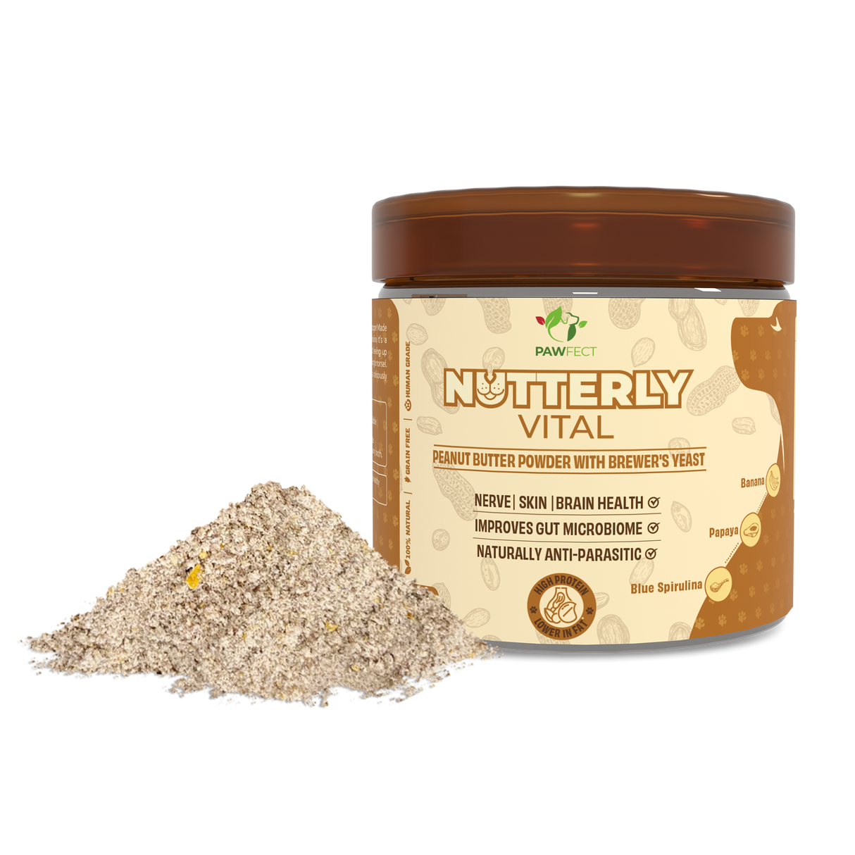 Pawfect Food Topper Nutterly Vital Peanut Butter Powder 250g