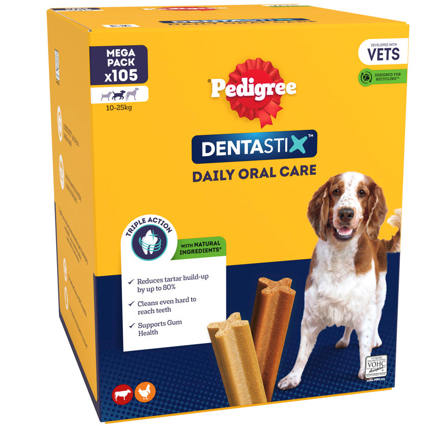 Pedigree Dentastix Medium 105 Pack 10-25kg