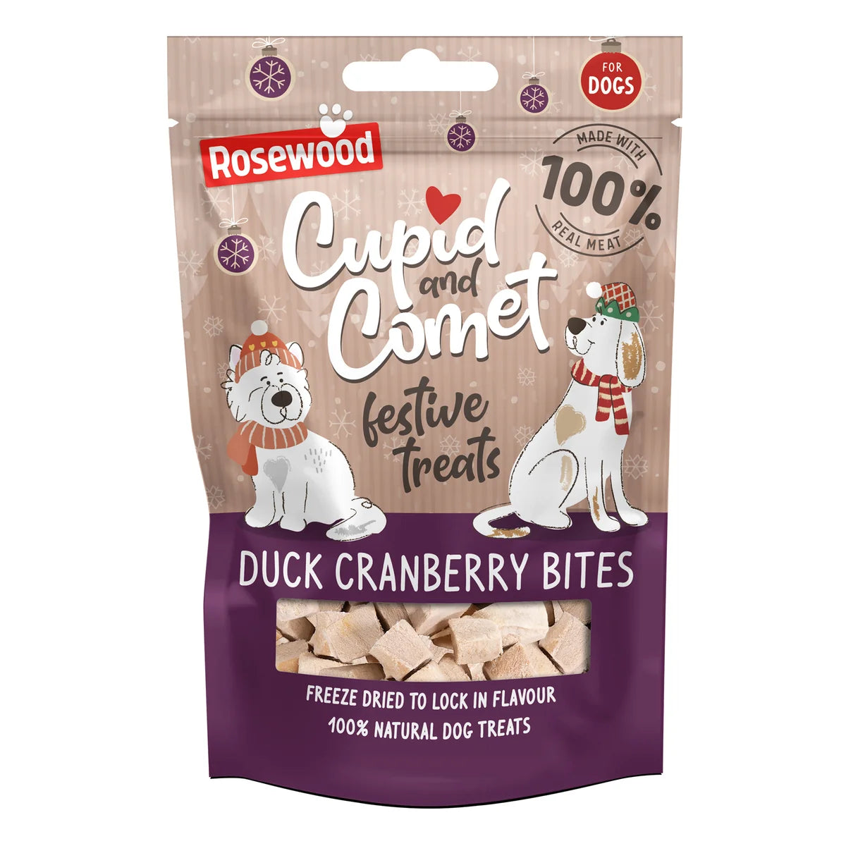 Rosewood Cupid & Comet Freeze Dried Treats Chicken, Duck & Cranberry 25g