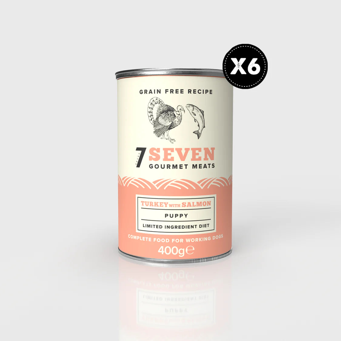 Seven Dog - Puppy Turkey & Salmon Grain Free Tins 6x400g