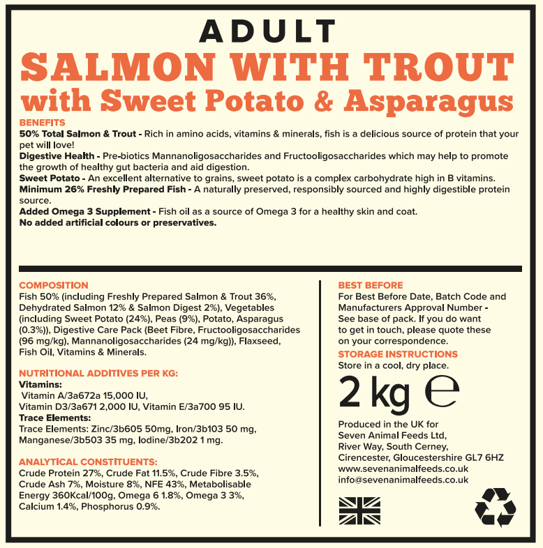 Seven Dog - Adult Salmon with Trout & Sweet Potato Grain Free 2kg