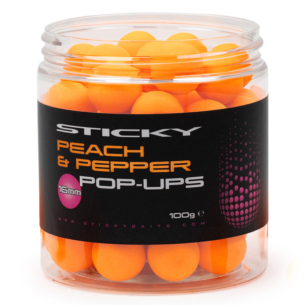 Sticky Baits Pop Up Peach & Pepper 12mm 100g