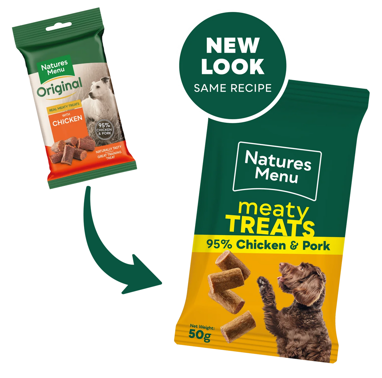 Natures Menu Dog - Meaty Treats Chicken & Pork 50g