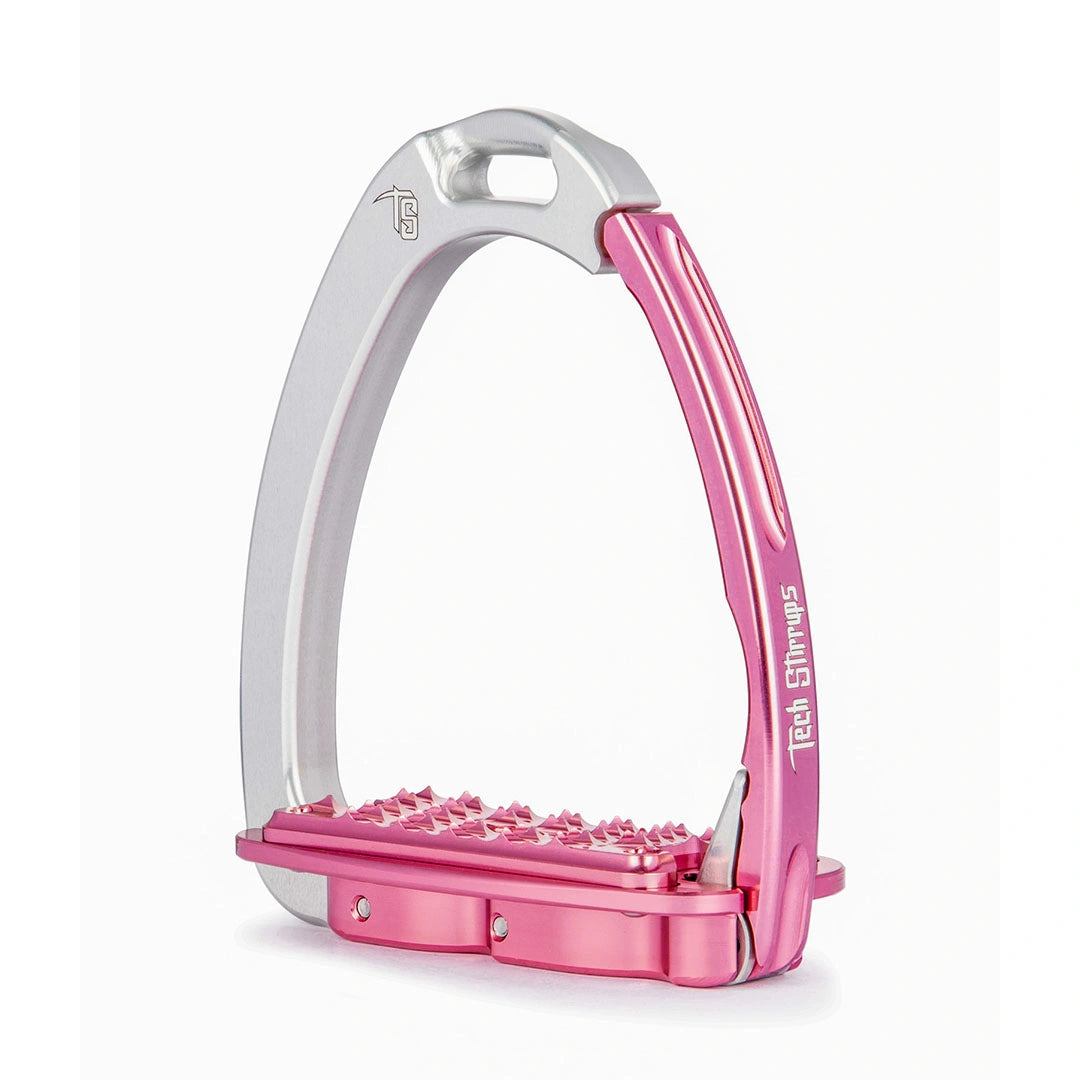 Tech Stirrups Jumping Venice Sloped Evo Silver/Pink