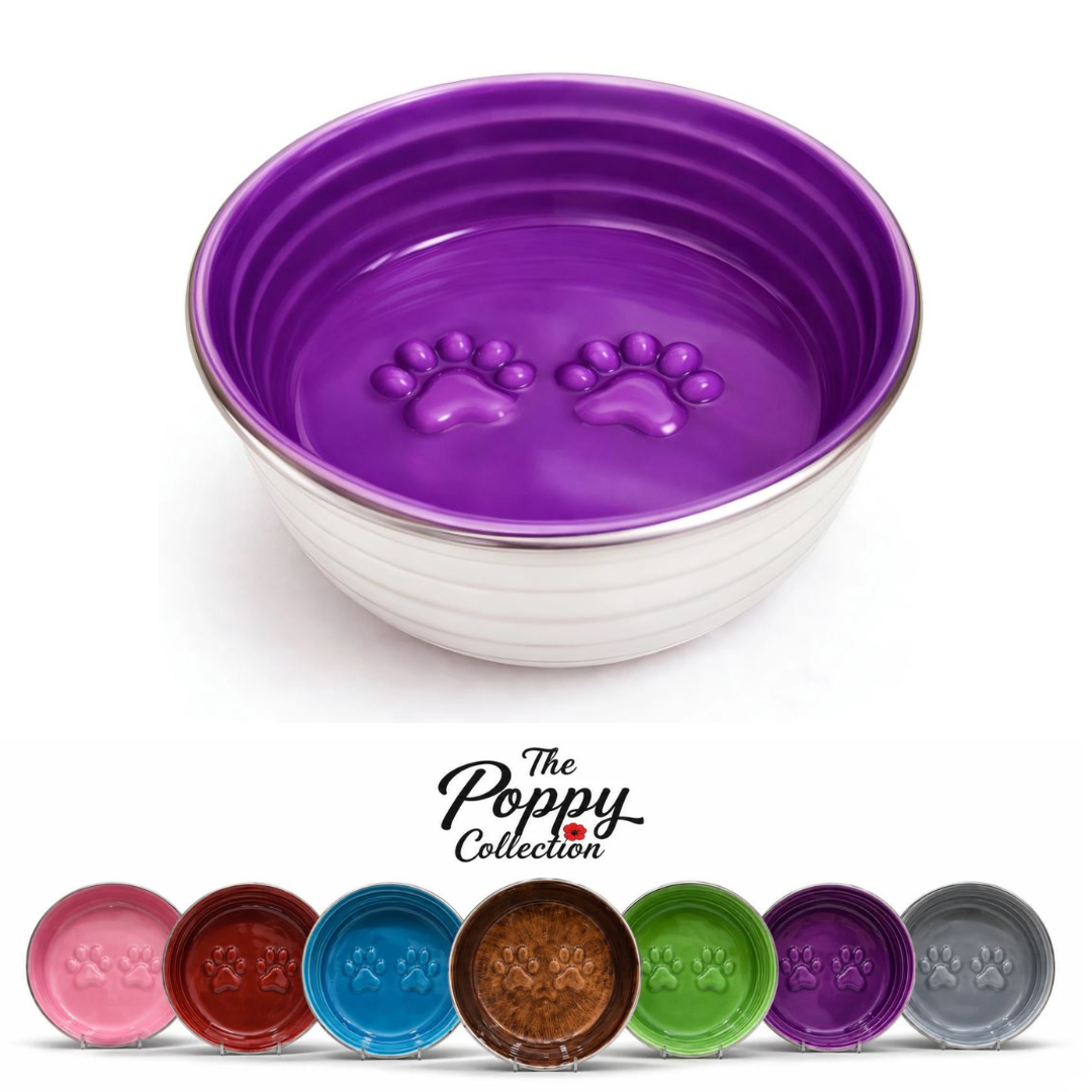 The Buffalo Co. Poppy Collection Dog Bowl