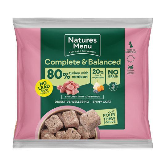 Natures Menu Dog - Complete & Balanced Nuggets 80/20 Turkey & Venison 1kg