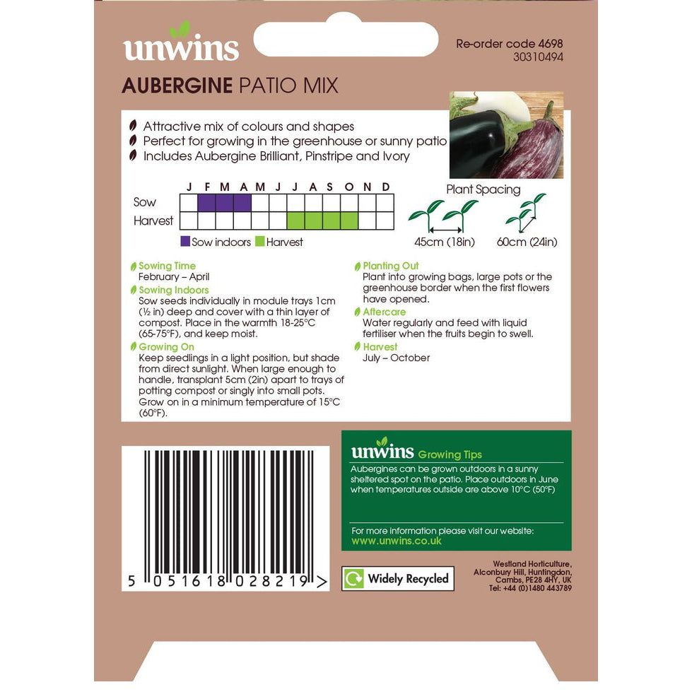 Unwins Aubergine Patio Mix