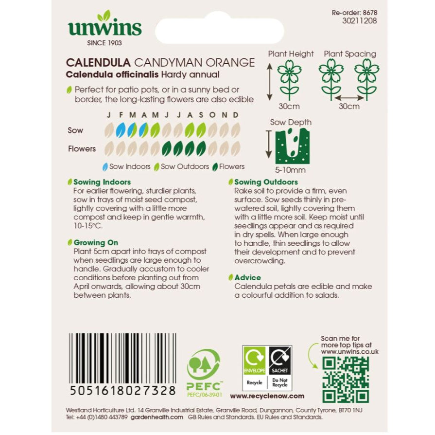 Unwins Calendula Candyman Orange