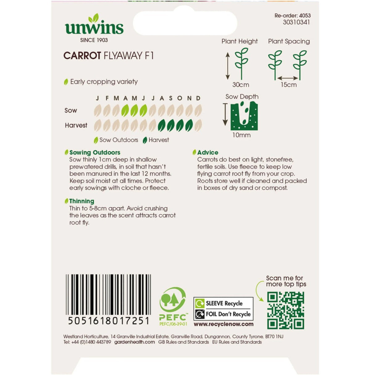 Unwins Carrot Flyaway F1